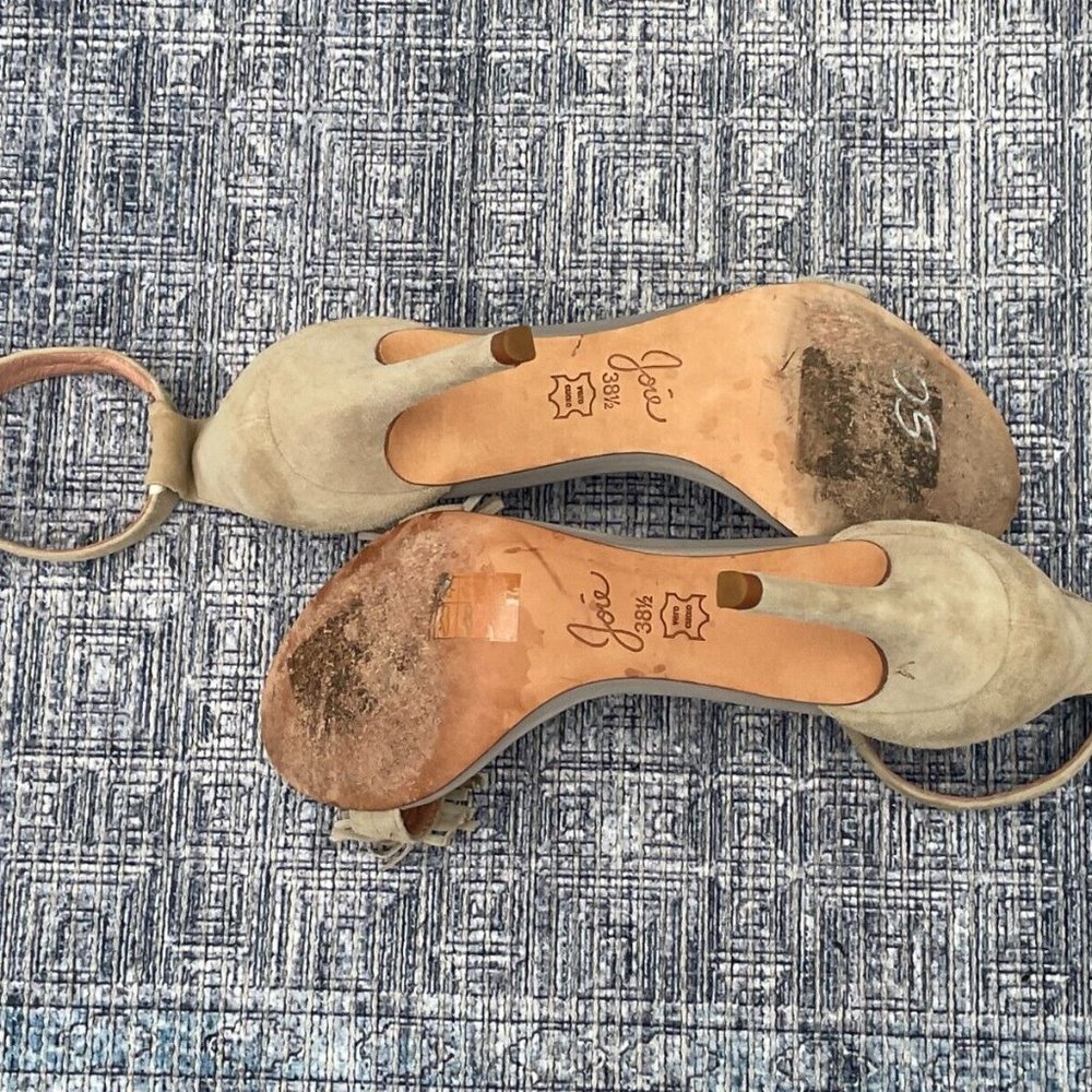 Joie Women Heels Leather Suede Upper Fringe Pump Shoes Size 38.5 - Picture 11 of 12